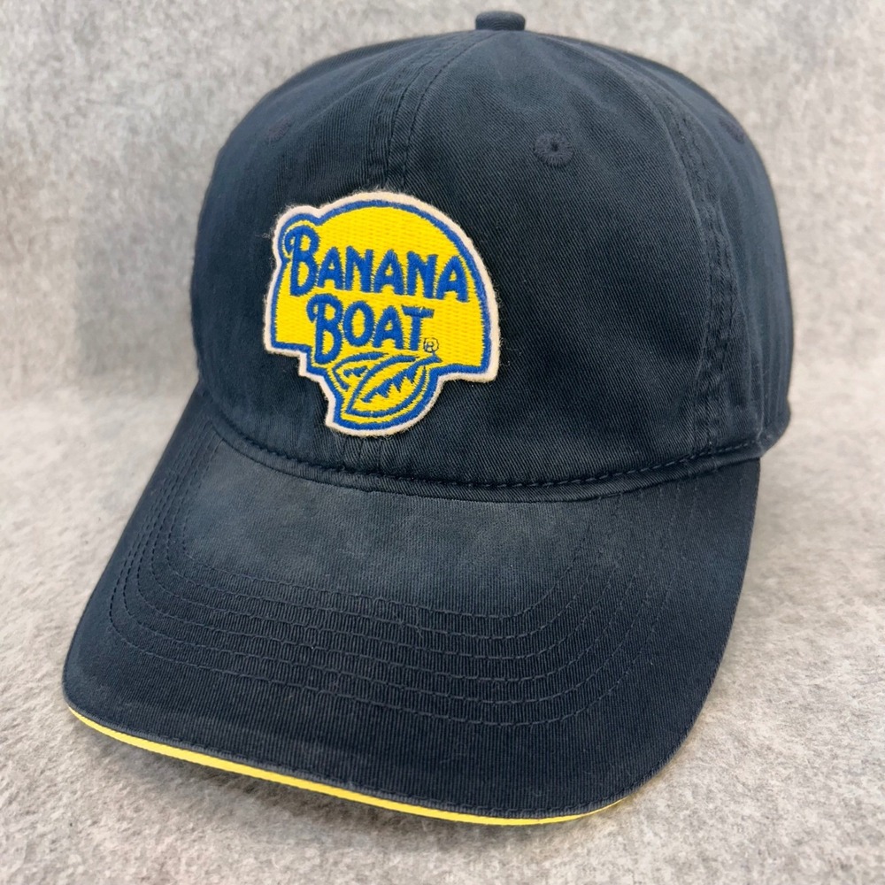Banana Boat Logo Men Navy Falcon Hat UVA UVB Protection Strapback OSFM